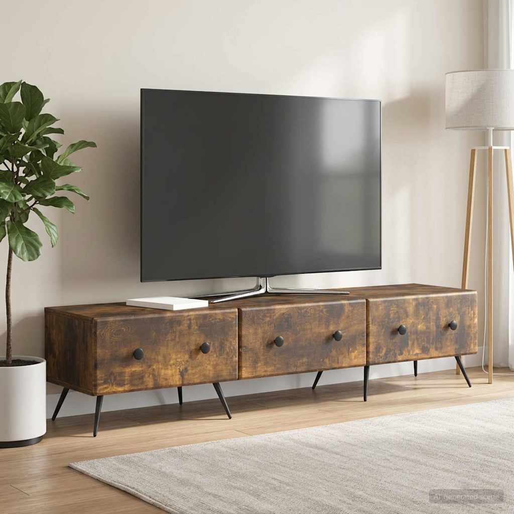 TV-Schränk Geräucherte Eiche 147 x 34,5 x 30 cm Holzwerkstoff