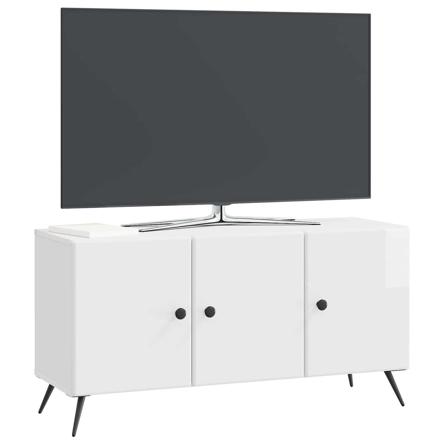 TV-Schränk Hochglanz Weiß 99 x 34,5 x 50 cm Holzwerkstoff