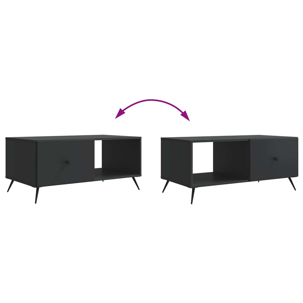 Couchtisch Schwarz 90 x 50 x 40 cm Holzwerkstoff