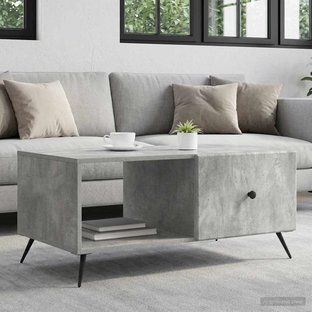 Couchtisch Betongrau 90 x 50 x 40 cm Holzwerkstoff
