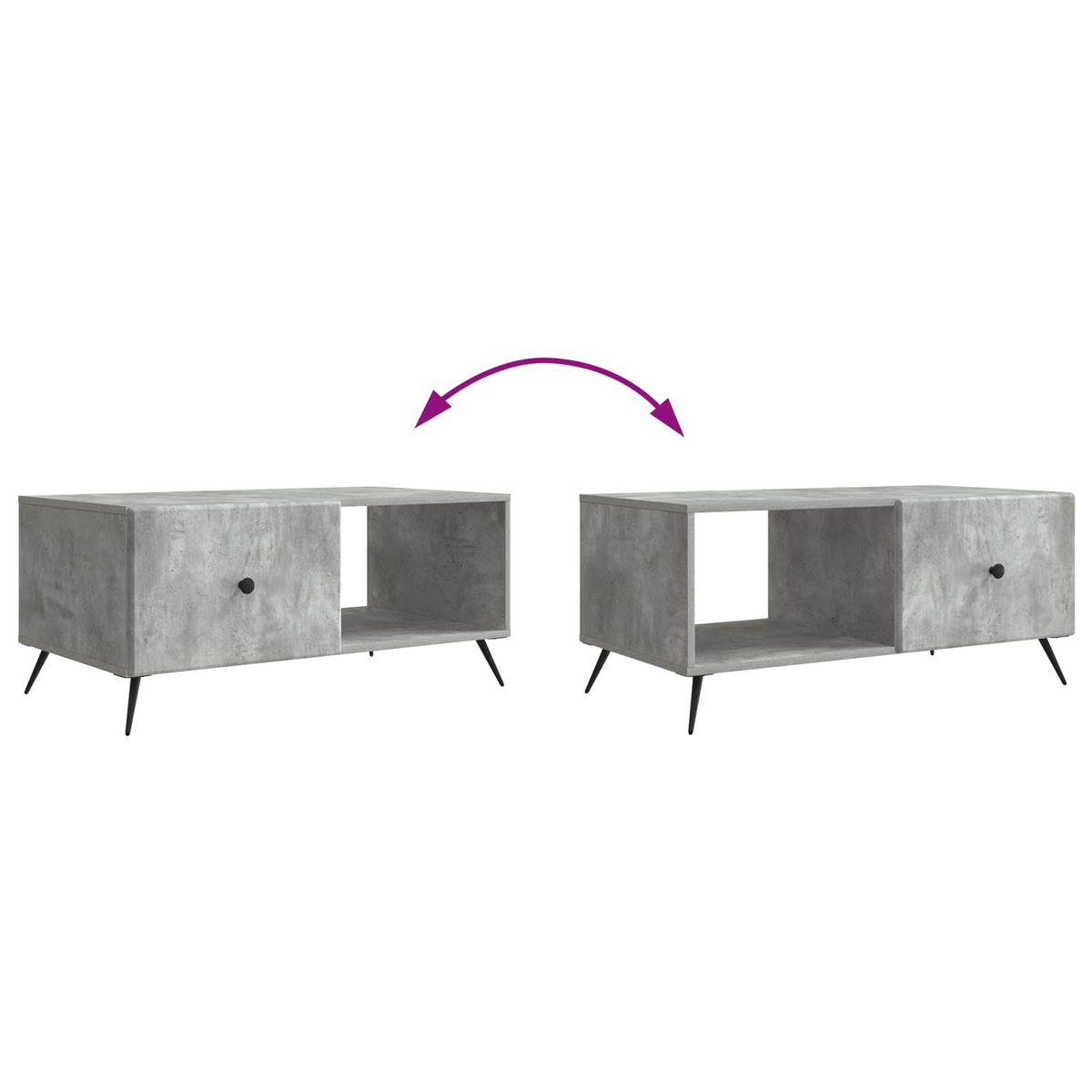 Couchtisch Betongrau 90 x 50 x 40 cm Holzwerkstoff