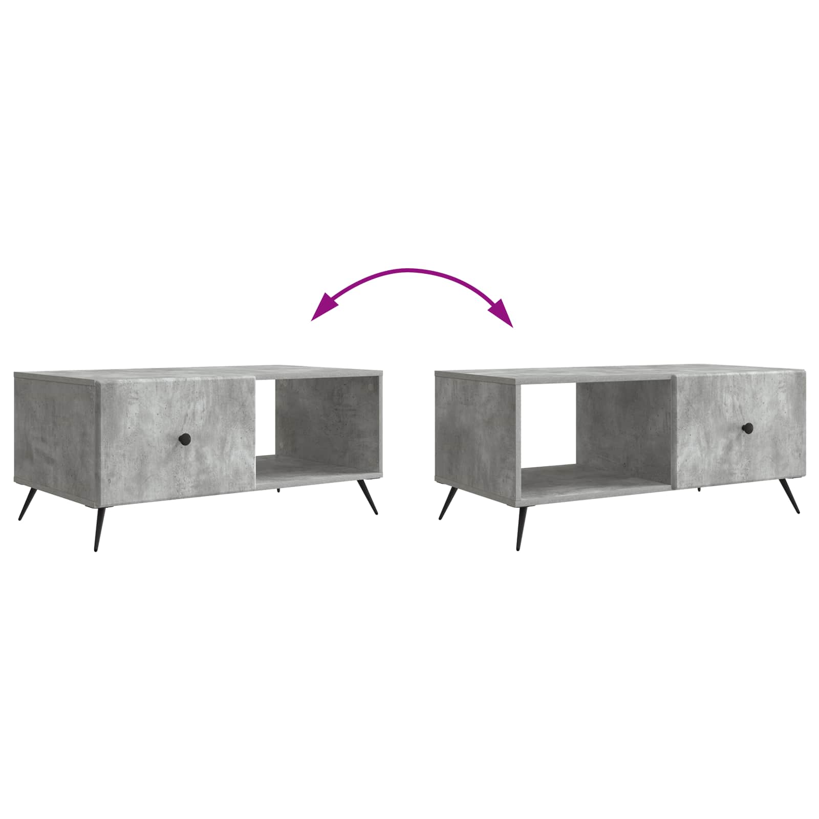 Couchtisch Betongrau 90 x 50 x 40 cm Holzwerkstoff