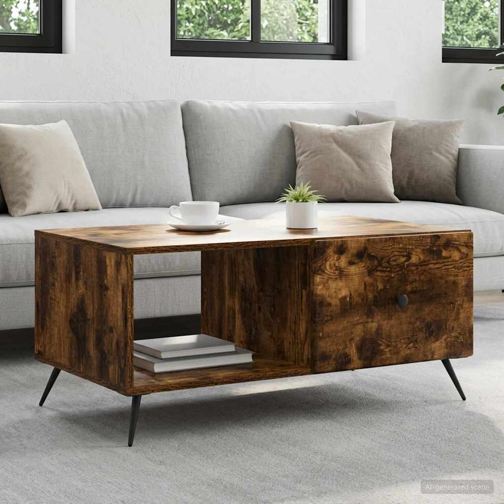 Couchtisch Räuchereiche 90 x 50 x 40 cm Holzwerkstoff