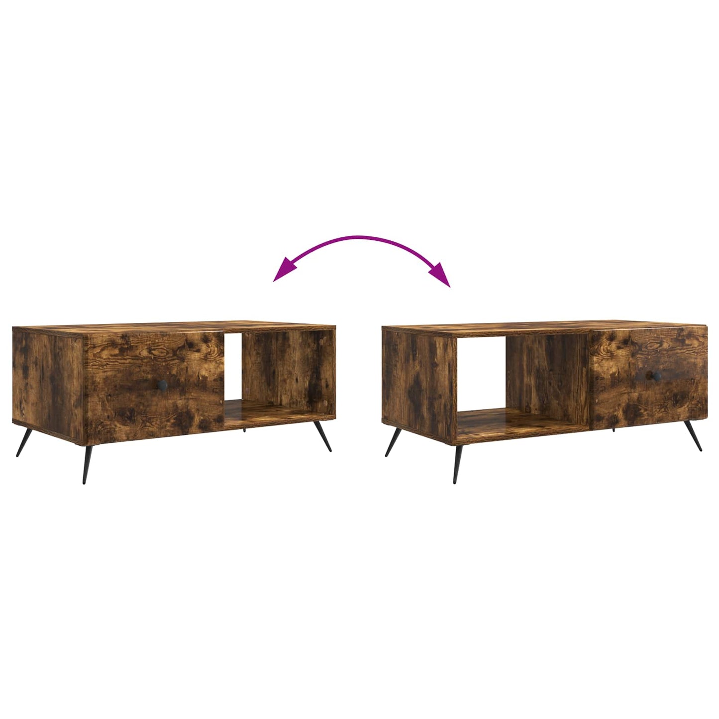 Couchtisch Räuchereiche 90 x 50 x 40 cm Holzwerkstoff