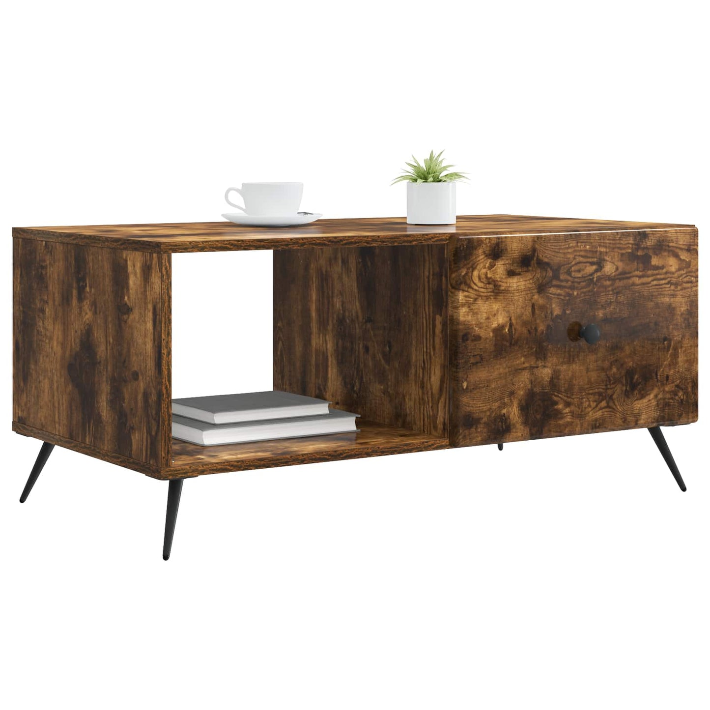 Couchtisch Räuchereiche 90 x 50 x 40 cm Holzwerkstoff