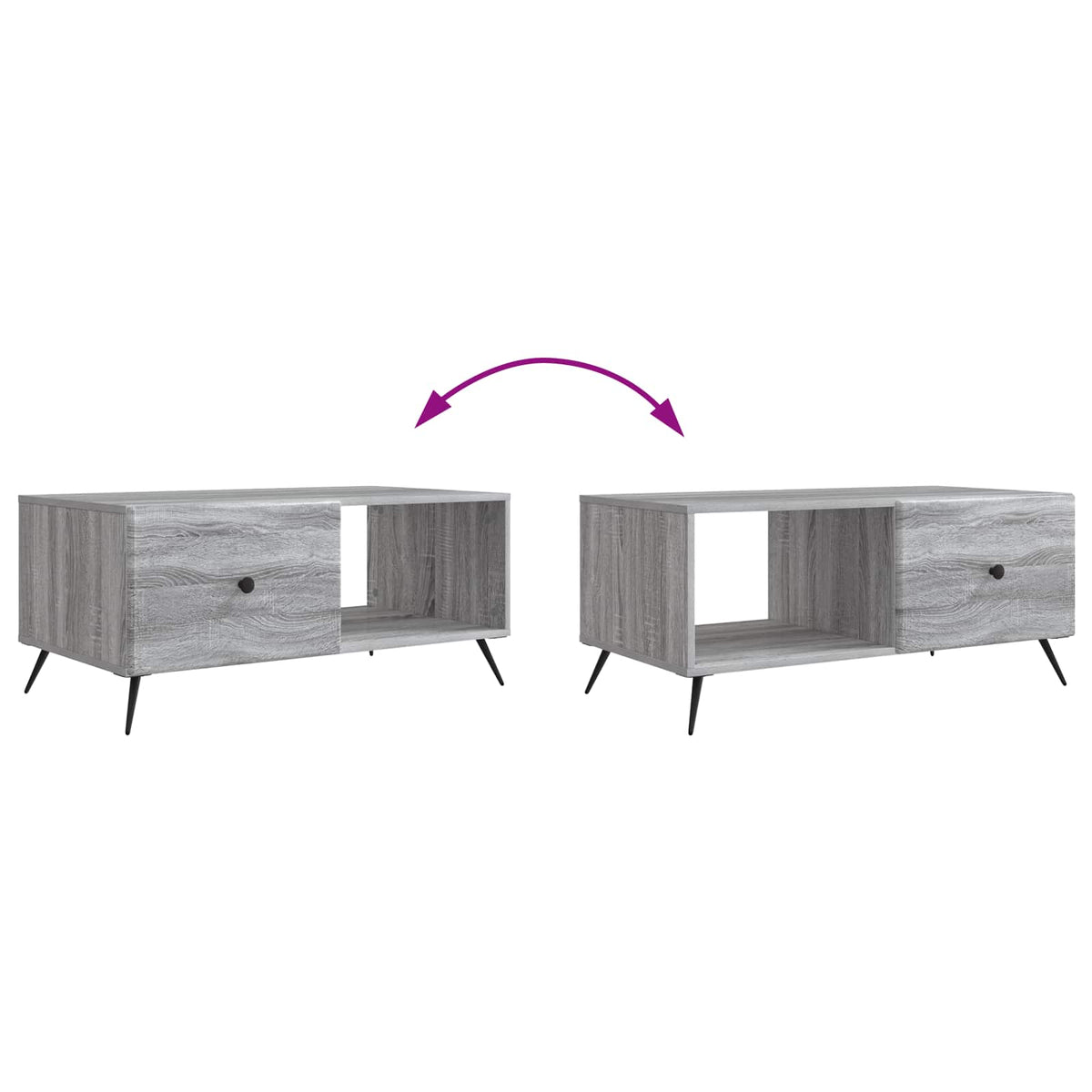 Couchtisch Sonoma-Grau 90 x 50 x 40 cm Holzwerkstoff