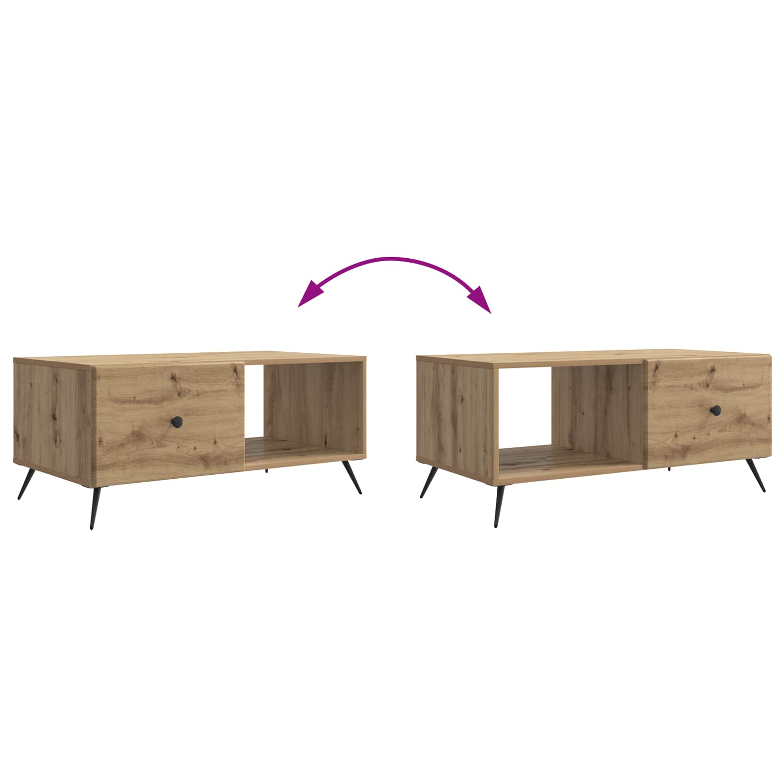 Couchtisch Artisan-Eiche 90 x 50 x 40 cm Holzwerkstoff