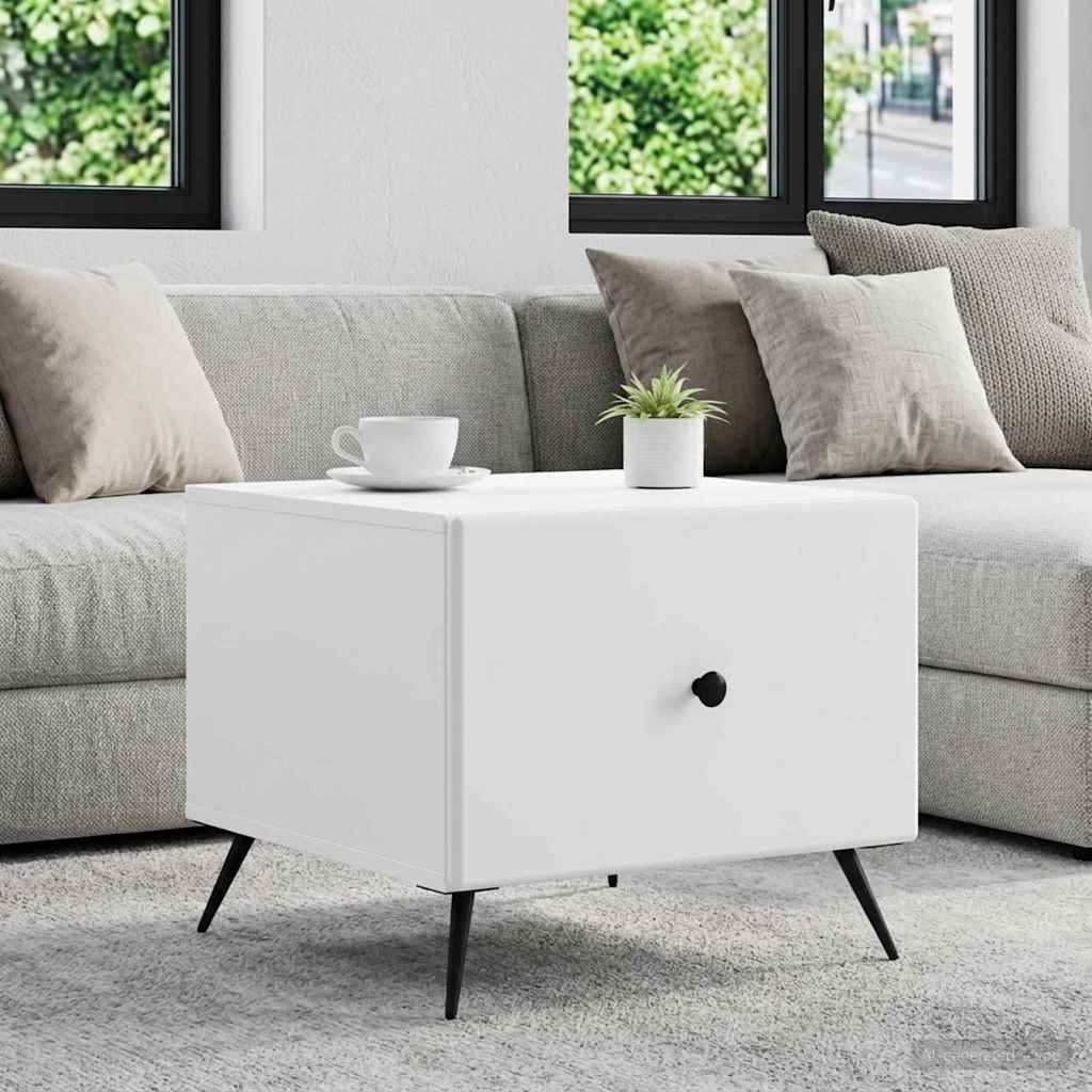 Couchtisch mit Schubladen Weiß 49 x 50 x 40 cm Holzwerkstoff