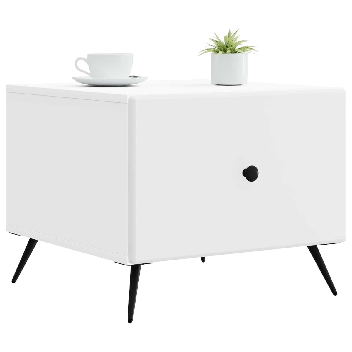 Couchtisch mit Schubladen Weiß 49 x 50 x 40 cm Holzwerkstoff