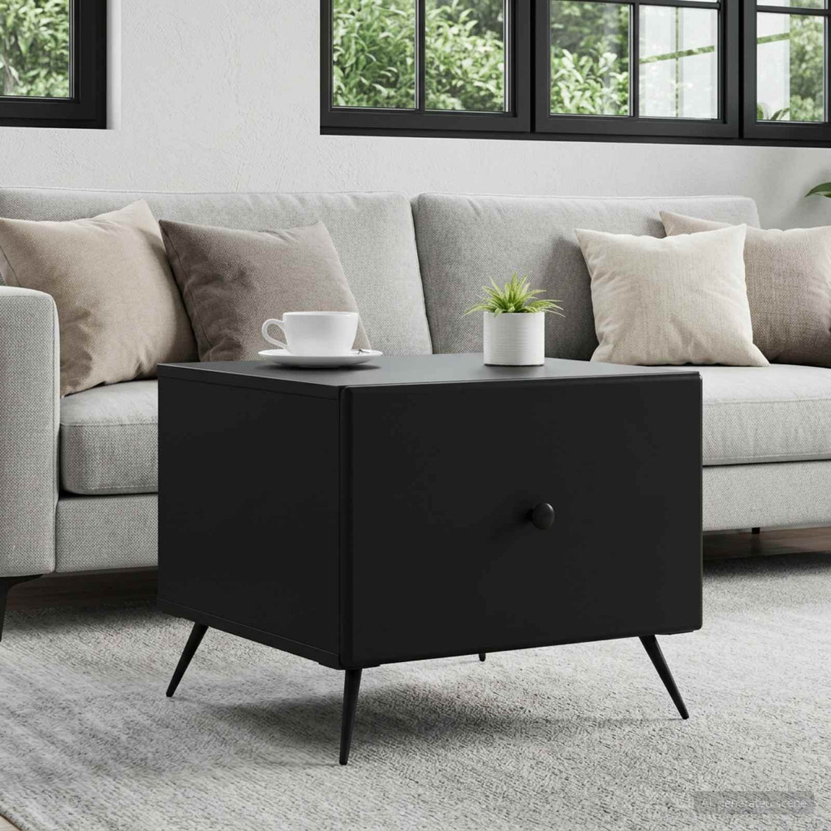 Couchtisch Schwarz 49 x 50 x 40 cm Holzwerkstoff