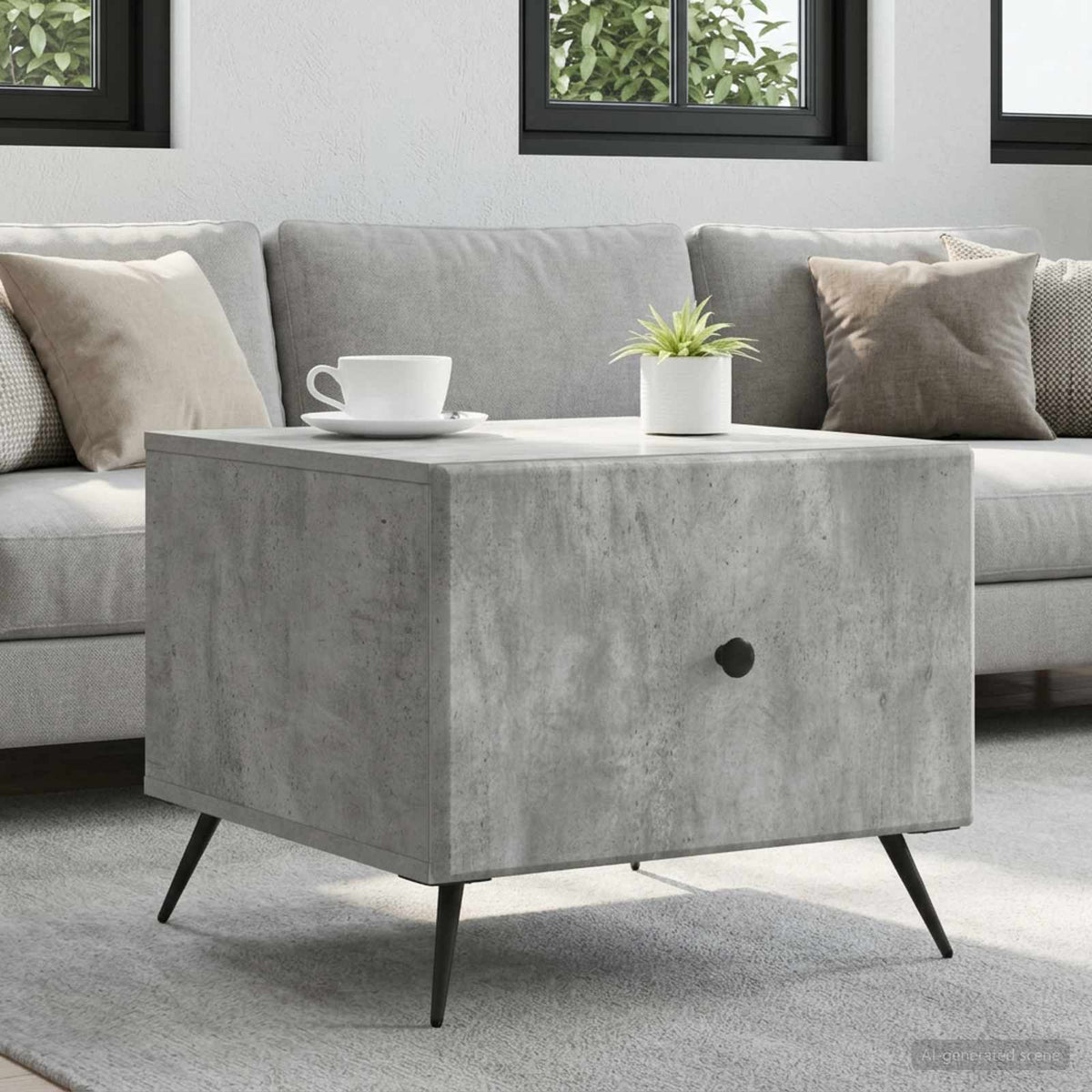 Couchtisch Betongrau 49 x 50 x 40 cm Holzwerkstoff