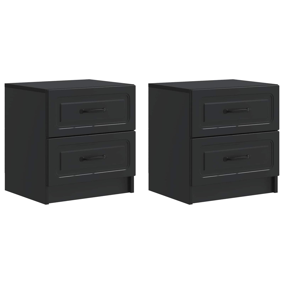 Nachttisch 2 Stk. Schwarz 43 x 34,5 x 44,5 cm Holzwerkstoff