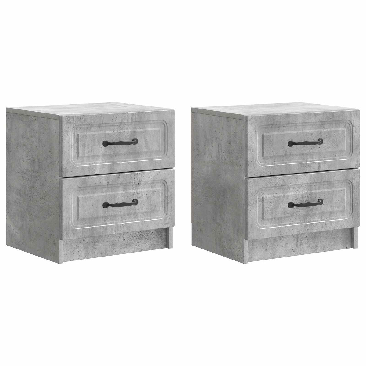 Nachttisch 2 Stk. Betongrau 43 x 34,5 x 44,5 cm Holzwerkstoff