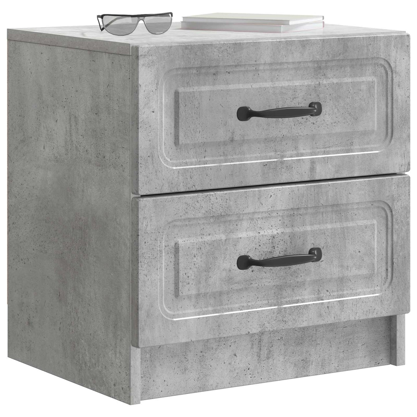 Nachttisch 2 Stk. Betongrau 43 x 34,5 x 44,5 cm Holzwerkstoff