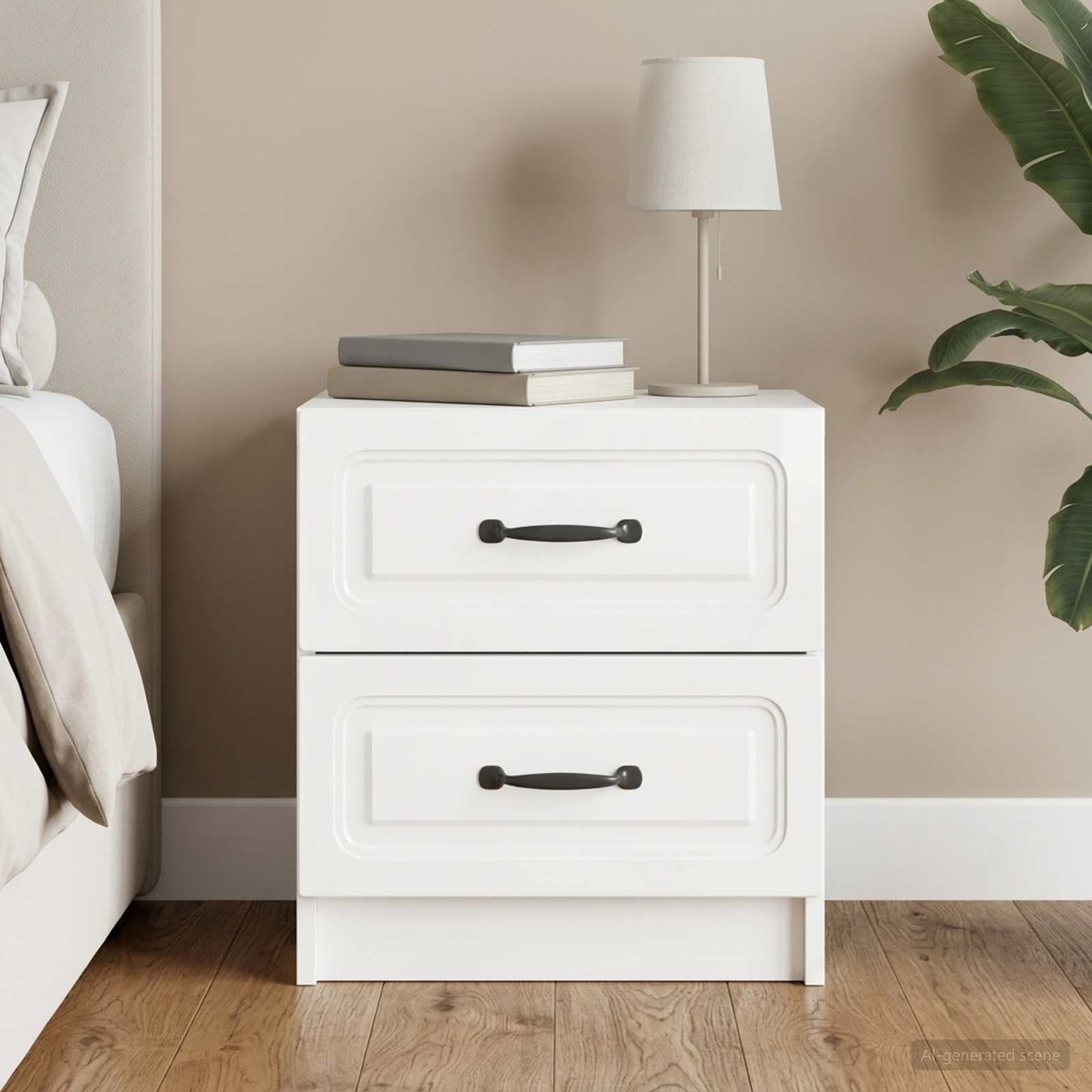 Nachttisch Hochglanz Weiß 43 x 34,5 x 44,5 cm Holzwerkstoff