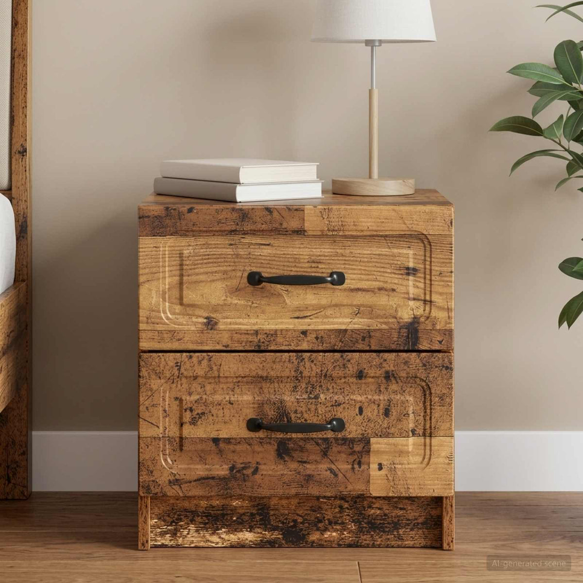 Nachttisch Altholz 43 x 34,5 x 44,5 cm Holzwerkstoff