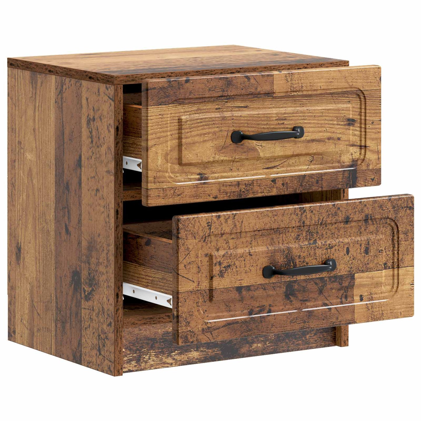Nachttisch 2 Stk. Altholz 43 x 34,5 x 44,5 cm Holzwerkstoff