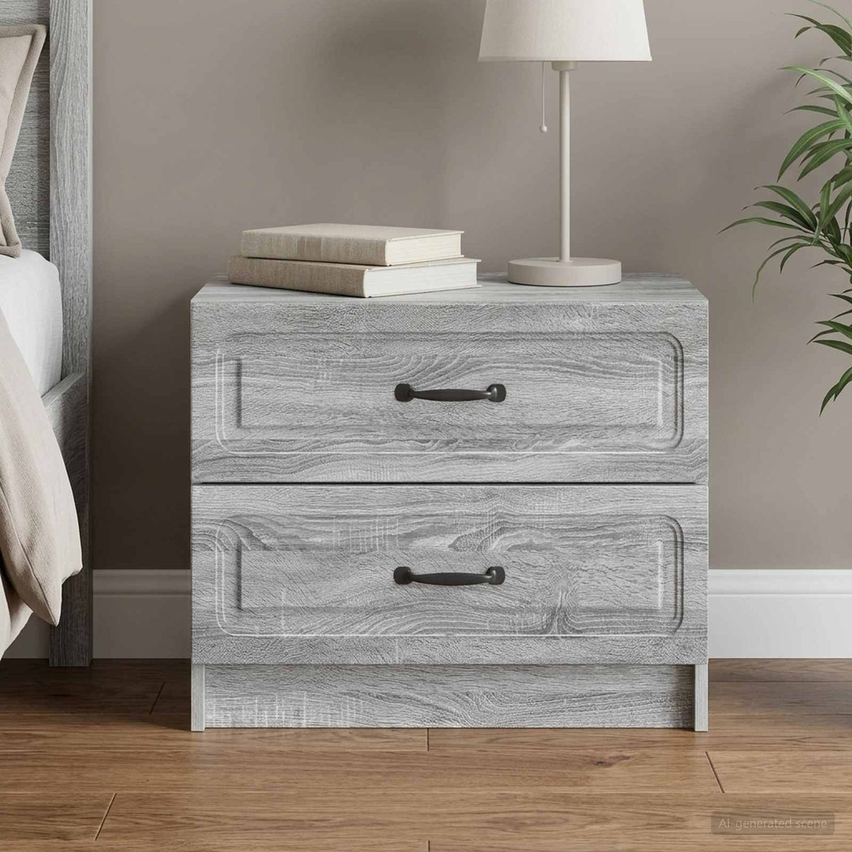 Nachttisch Sonoma-Grau 62 x 34,5 x 44,5 cm Holzwerkstoff