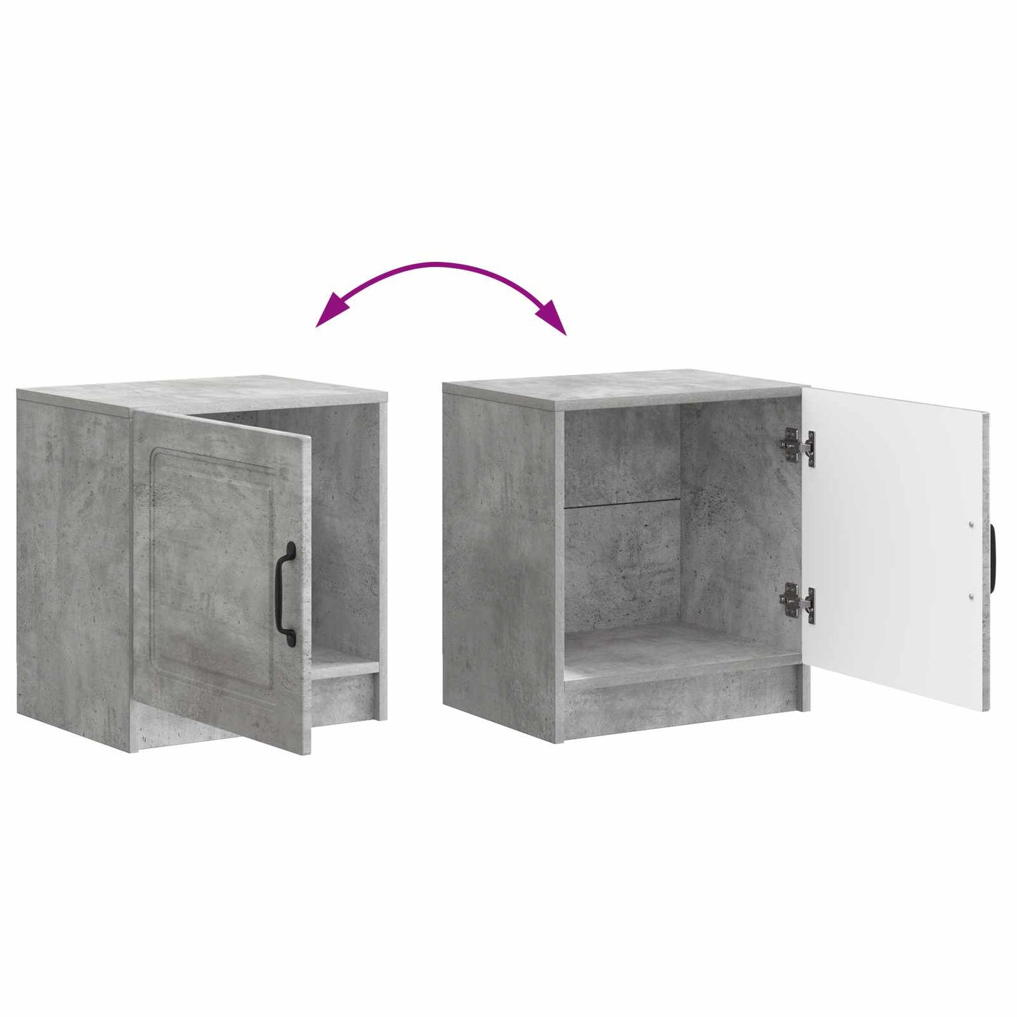 Nachttisch 2 Stk. Betongrau 43 x 34,5 x 47 cm Holzwerkstoff