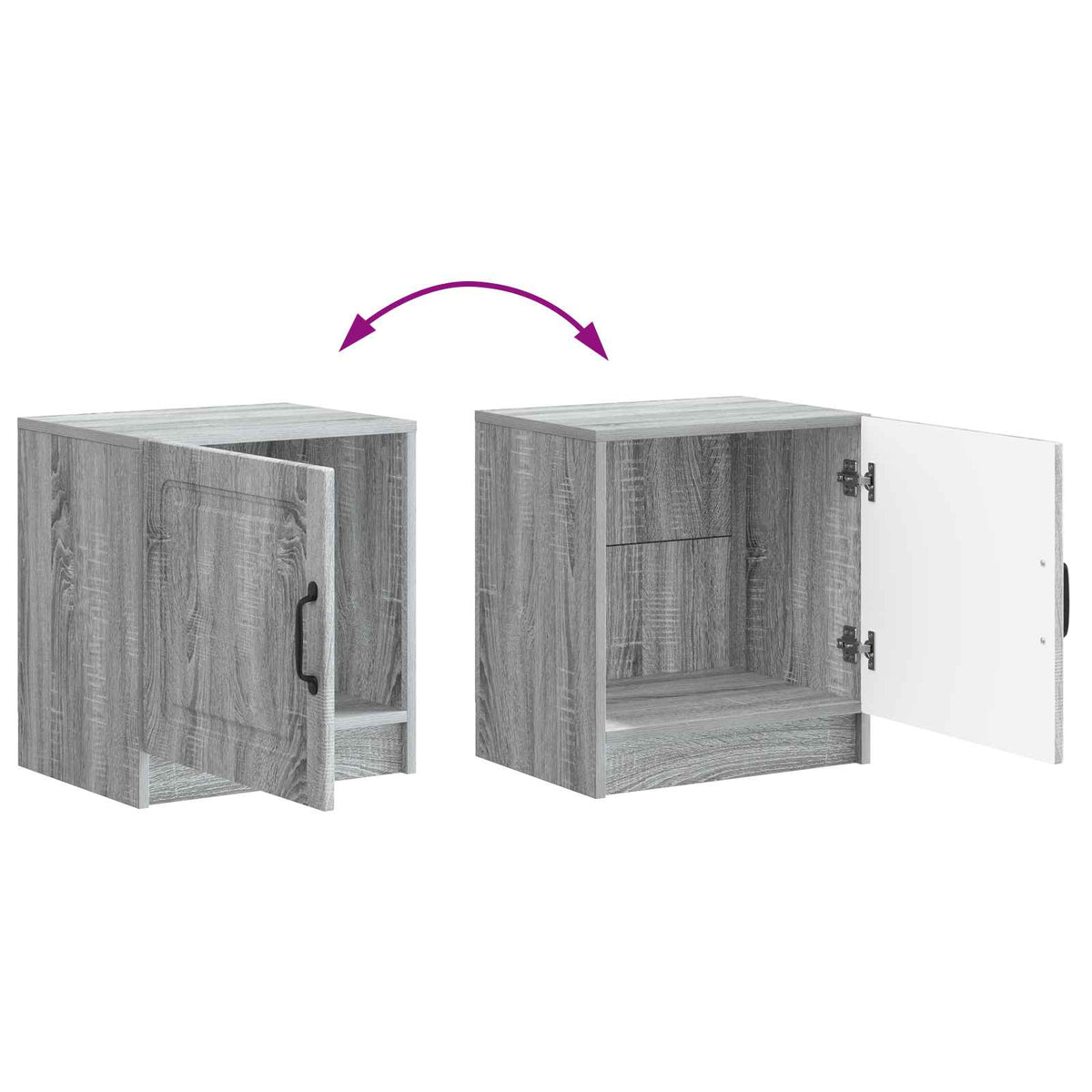 Nachttisch 2 Stk. Sonoma-Grau 43 x 34,5 x 47 cm Holzwerkstoff
