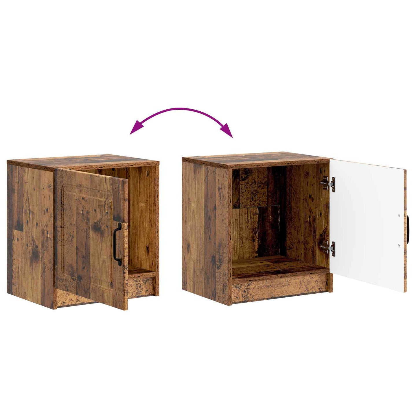 Nachttisch 2 Stk. Altholz 43 x 34,5 x 47 cm Holzwerkstoff