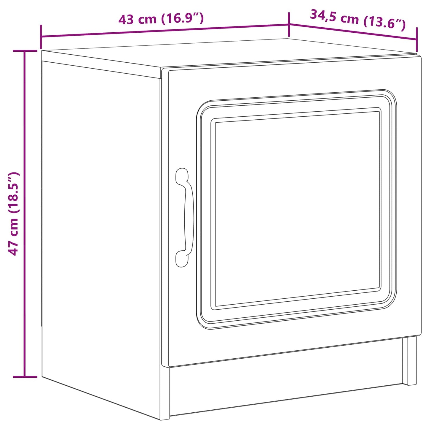 Nachttisch 2 Stk. Altholz 43 x 34,5 x 47 cm Holzwerkstoff