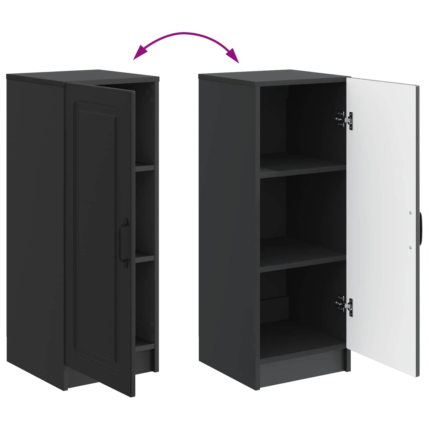 Sideboard Schwarz 33 x 34,5 x 87 cm Holzwerkstoff