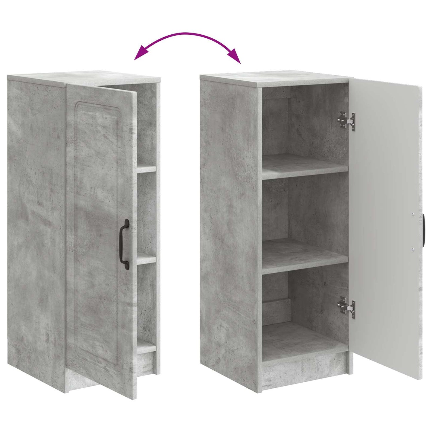 Sideboard Betongrau 33 x 34,5 x 87 cm Holzwerkstoff