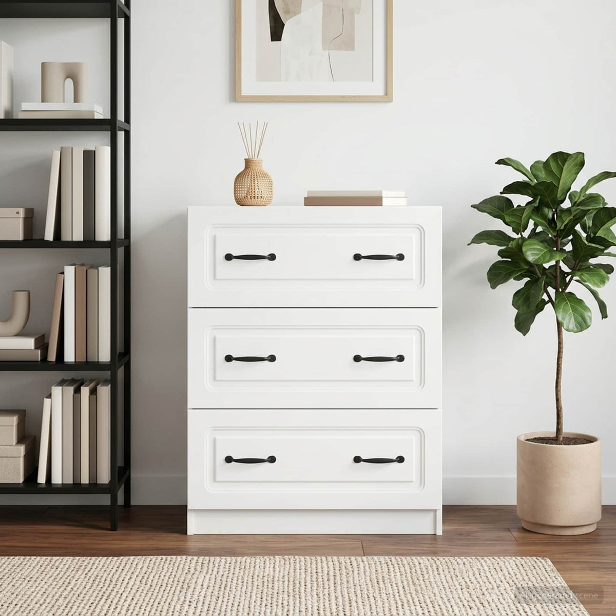 Schubladenschrank 66 x 34,5 x 87 cm Holzwerkstoff Weiß