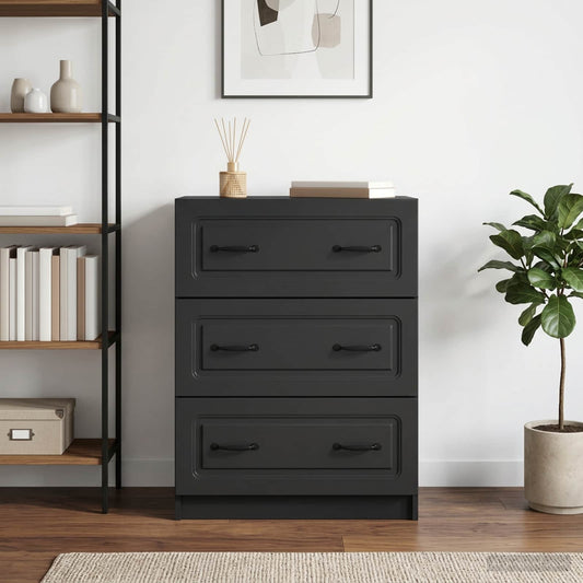 Schubladenschrank 66 x 34,5 x 87 cm Holzwerkstoff Schwarz