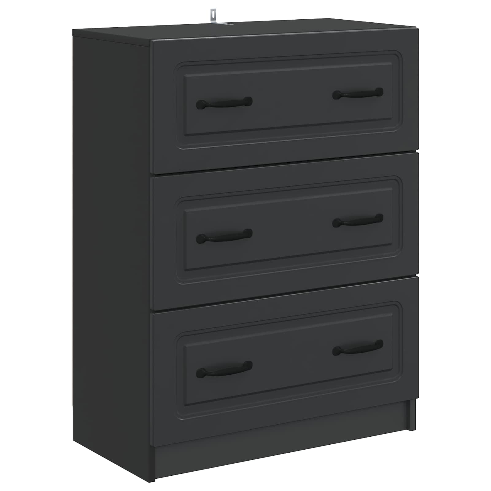 Schubladenschrank 66 x 34,5 x 87 cm Holzwerkstoff Schwarz