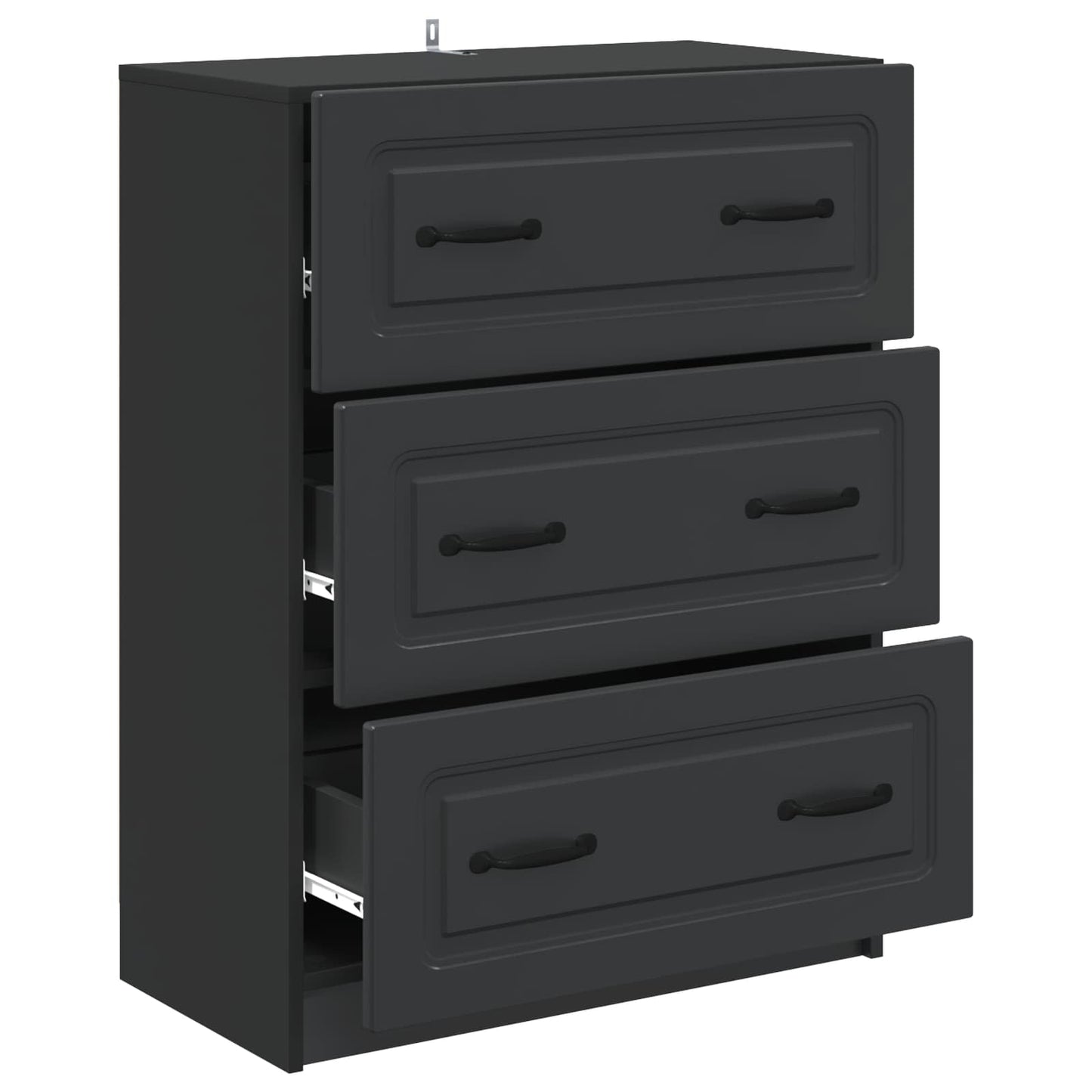 Schubladenschrank 66 x 34,5 x 87 cm Holzwerkstoff Schwarz