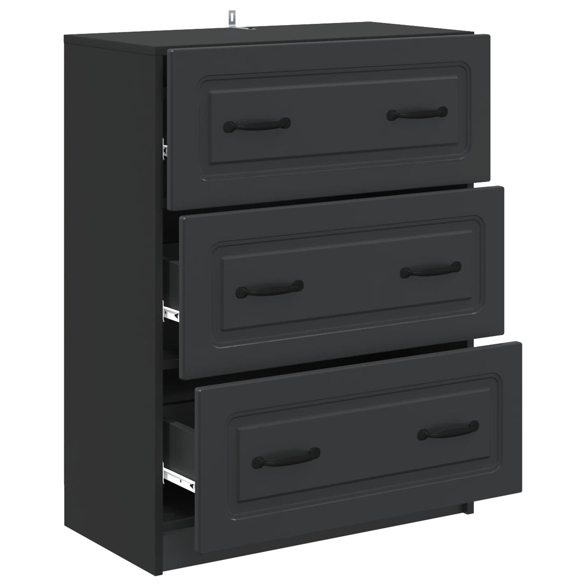 Schubladenschrank 66 x 34,5 x 87 cm Holzwerkstoff Schwarz