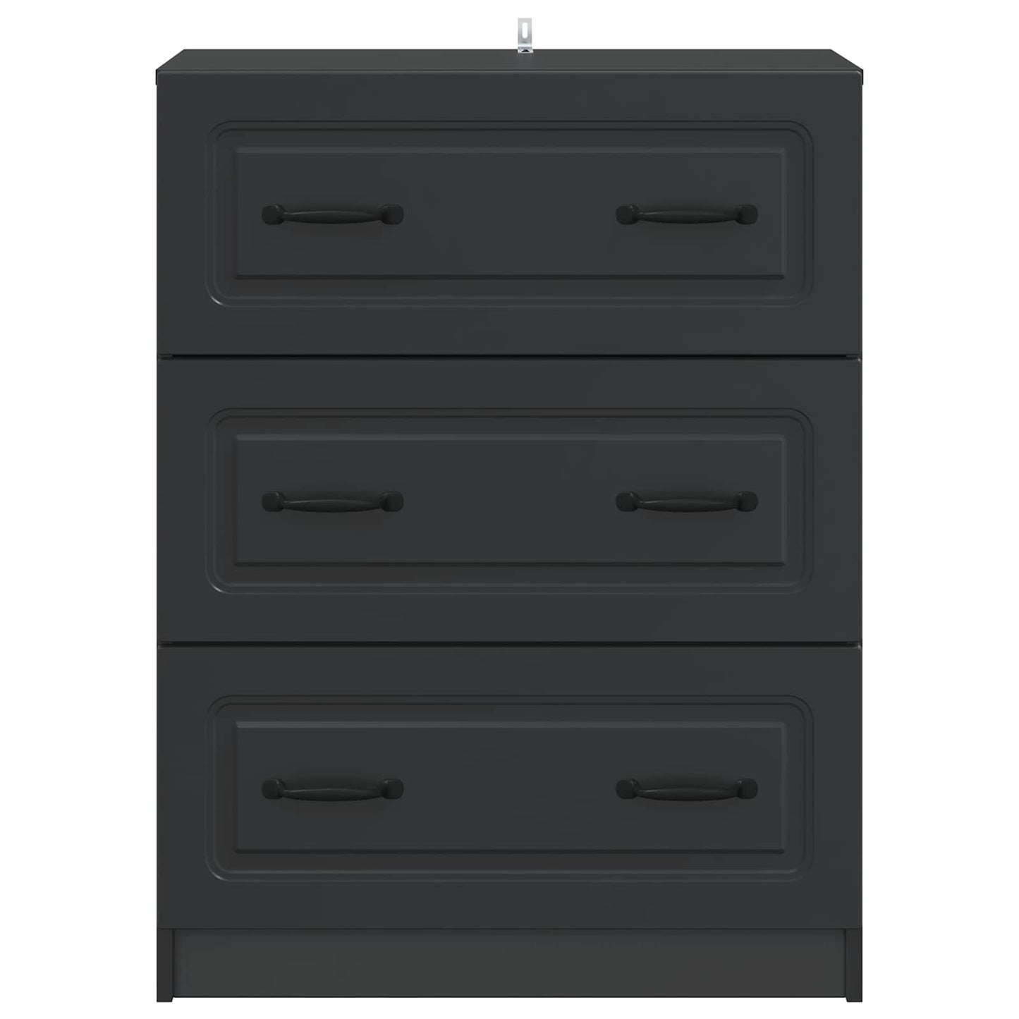 Schubladenschrank 66 x 34,5 x 87 cm Holzwerkstoff Schwarz