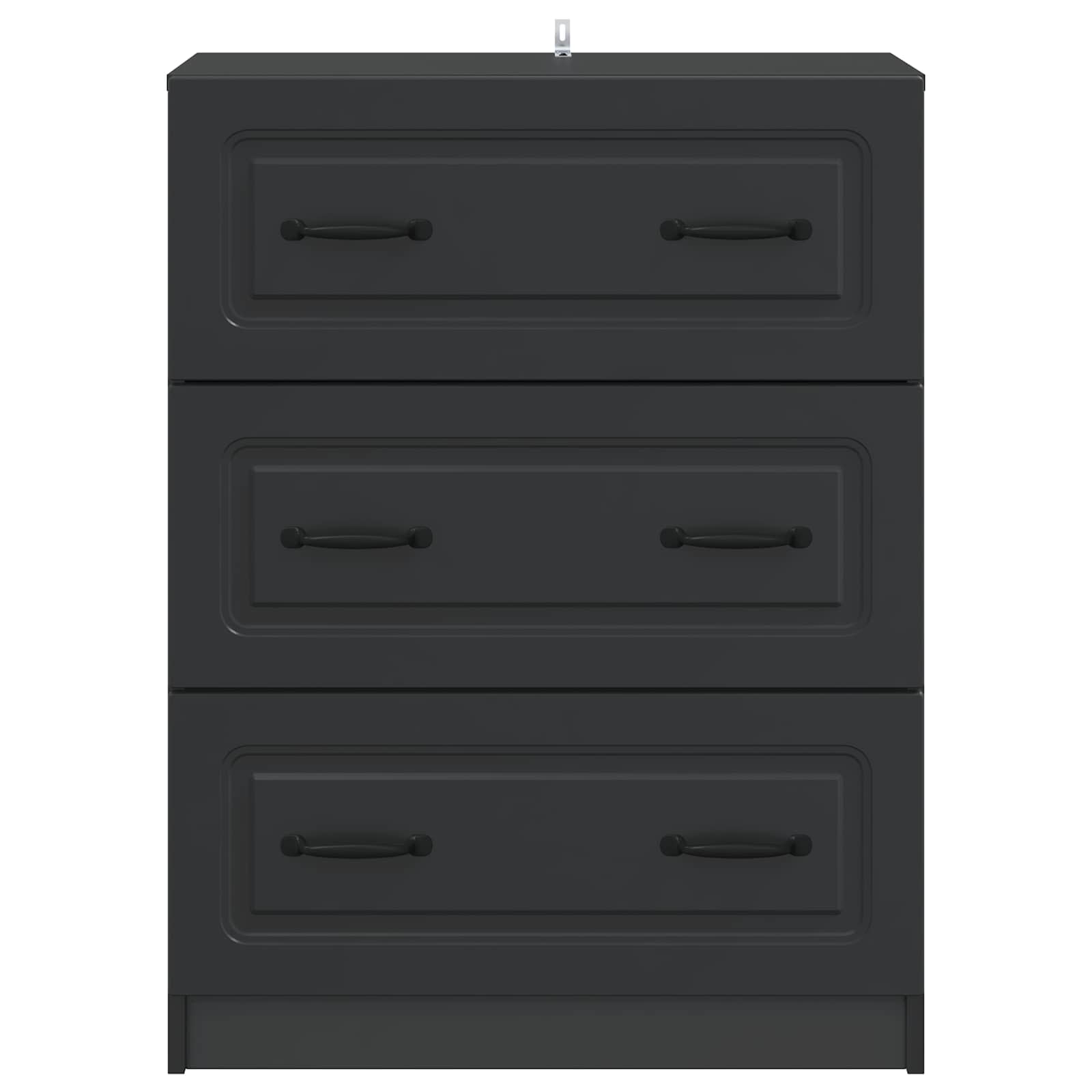 Schubladenschrank 66 x 34,5 x 87 cm Holzwerkstoff Schwarz