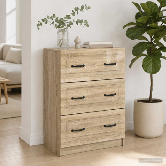 Schubladenschrank 66 x 34,5 x 87 cm Holzwerkstoff Sonoma-Eiche