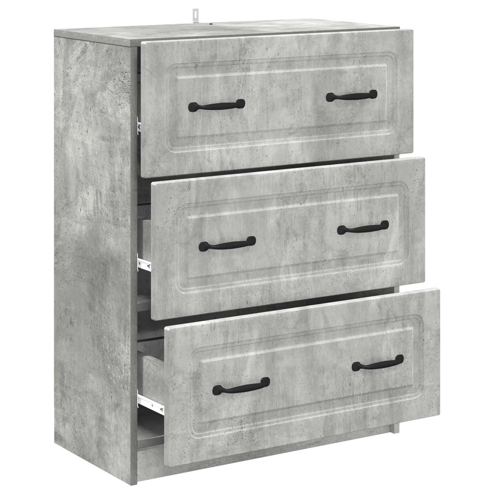 Schubladenschrank 66 x 34,5 x 87 cm Holzwerkstoff Betongrau