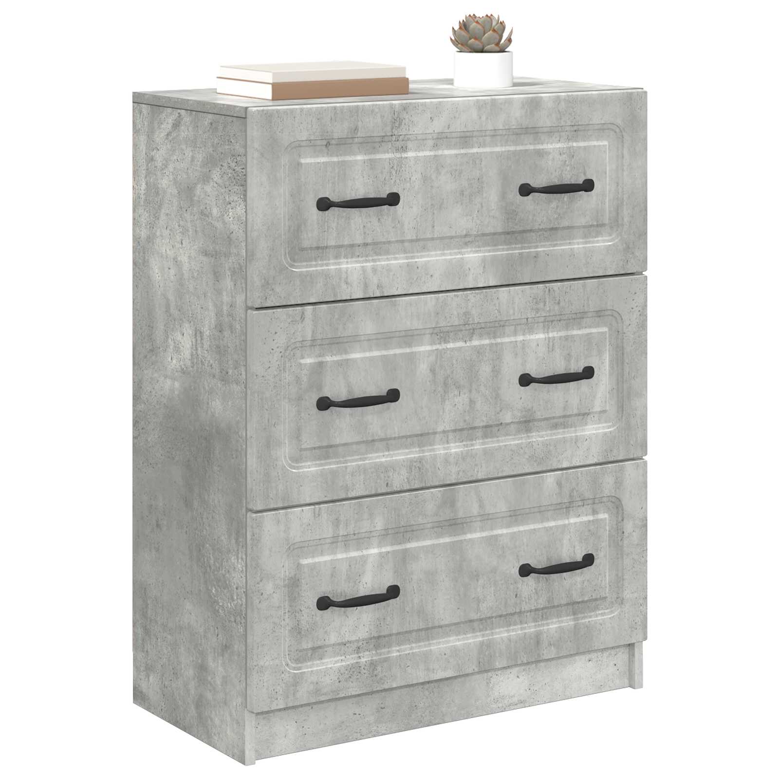 Schubladenschrank 66 x 34,5 x 87 cm Holzwerkstoff Betongrau