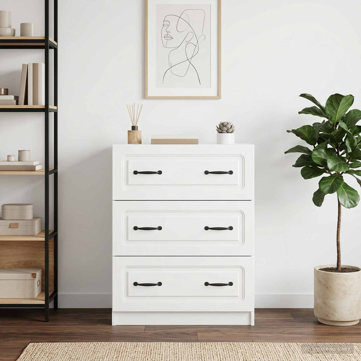 Schubladenschrank 66 x 34,5 x 87 cm Holzwerkstoff