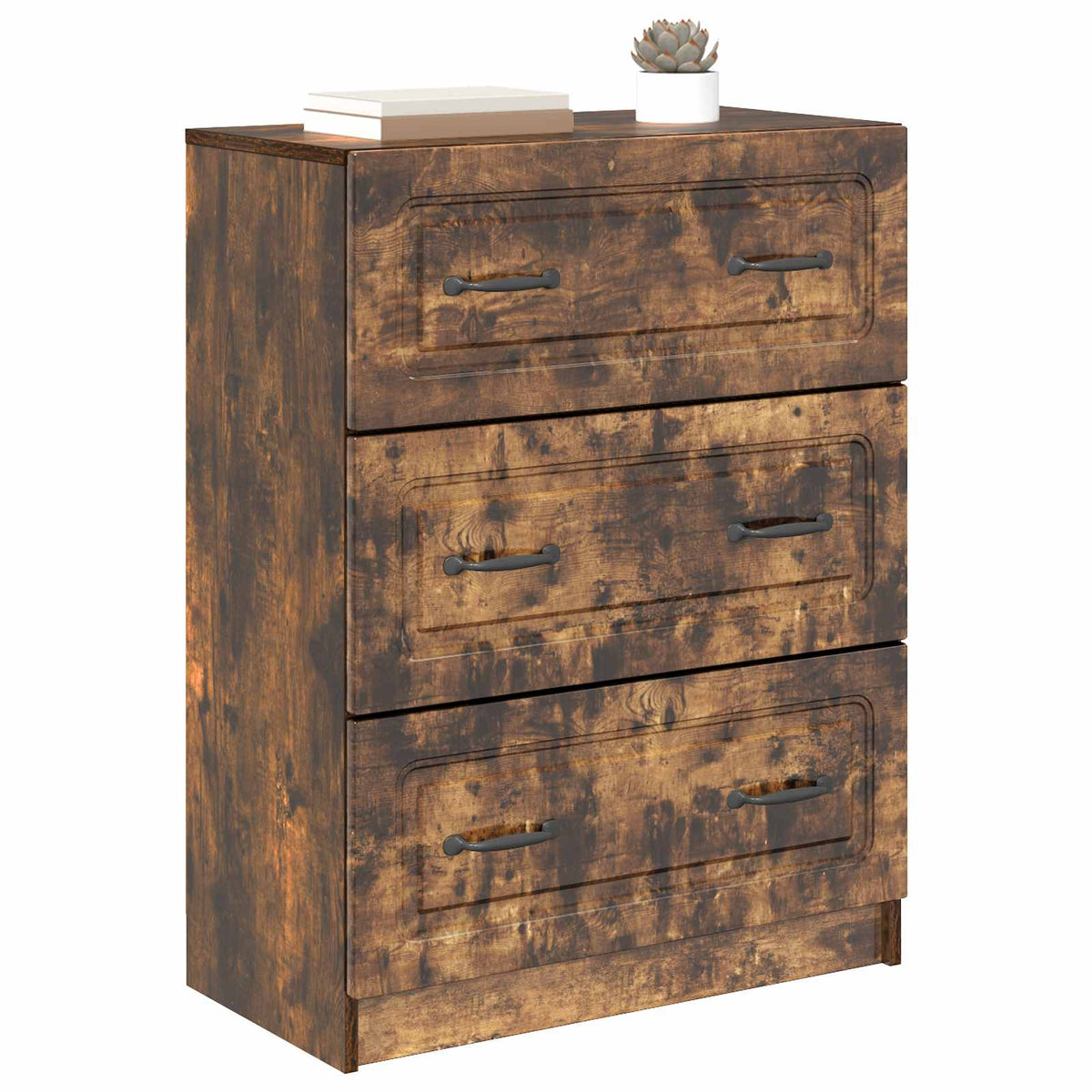 Schubladenschrank 66 x 34,5 x 87 cm Holzwerkstoff Räuchereiche