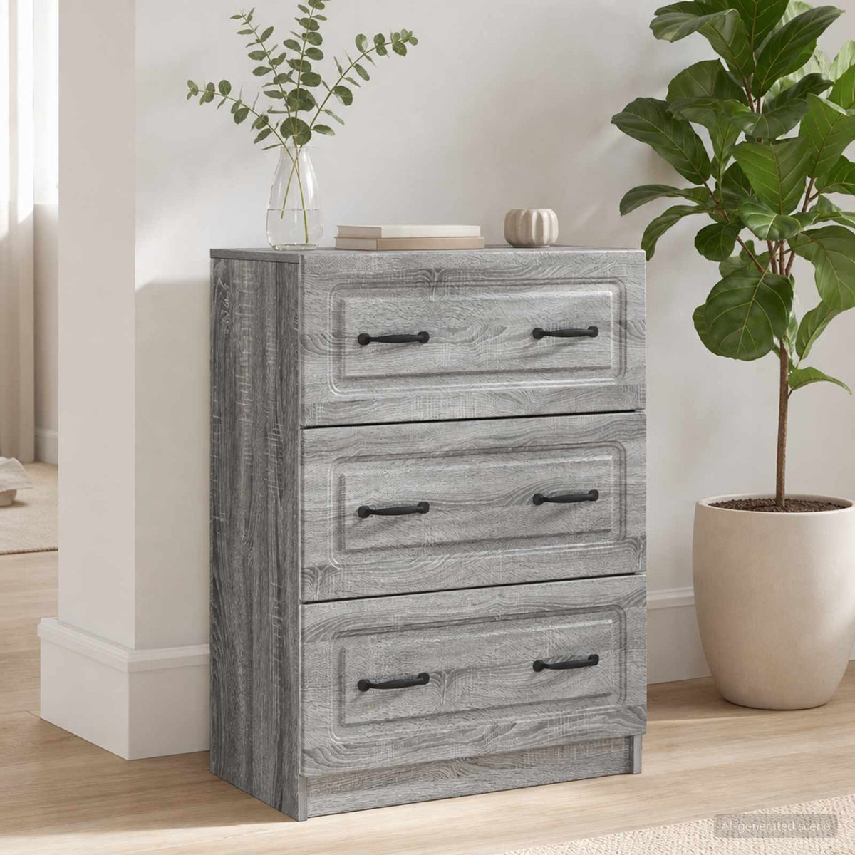 Schubladenschrank 66 x 34,5 x 87 cm Holzwerkstoff Sonoma-Grau