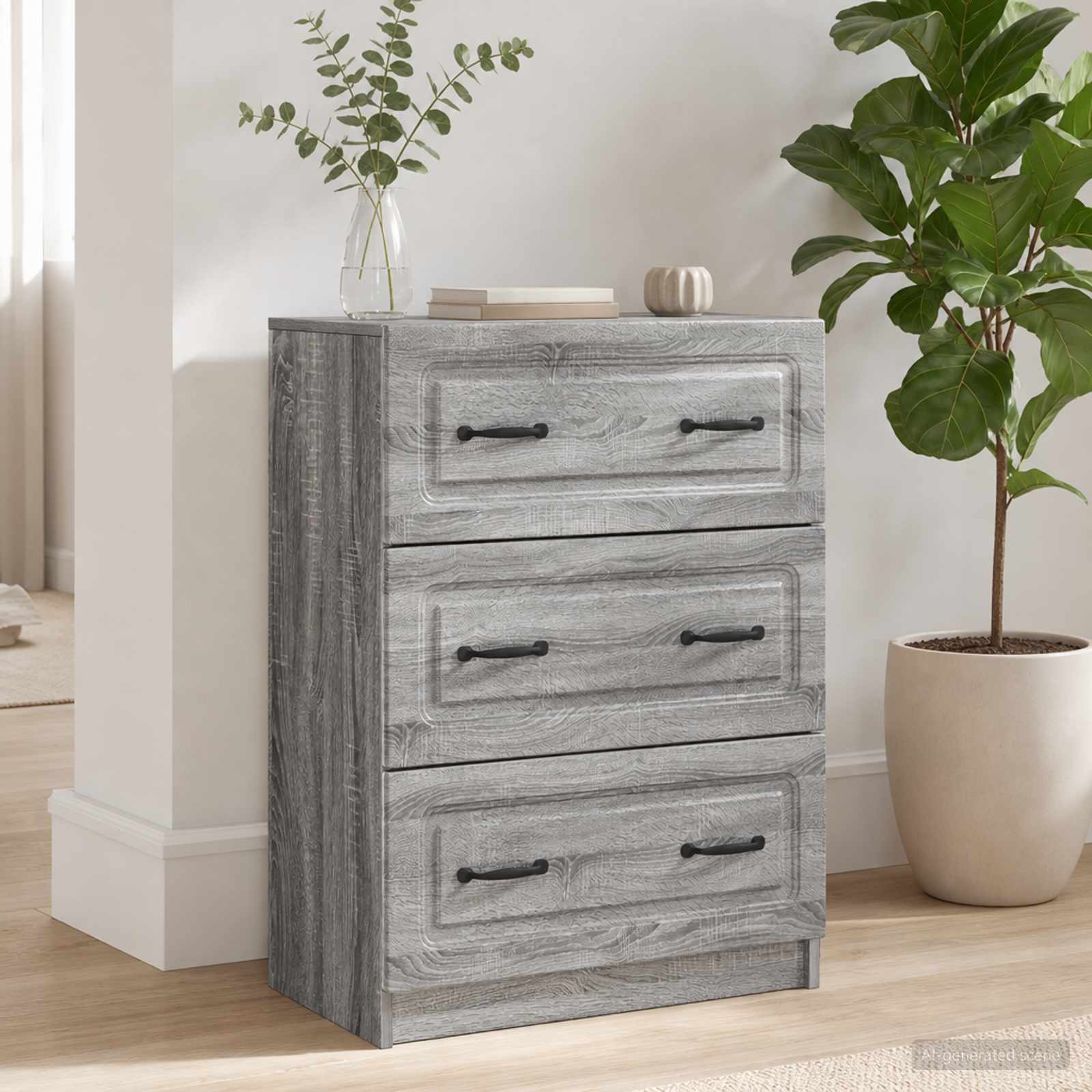 Schubladenschrank 66 x 34,5 x 87 cm Holzwerkstoff Sonoma-Grau