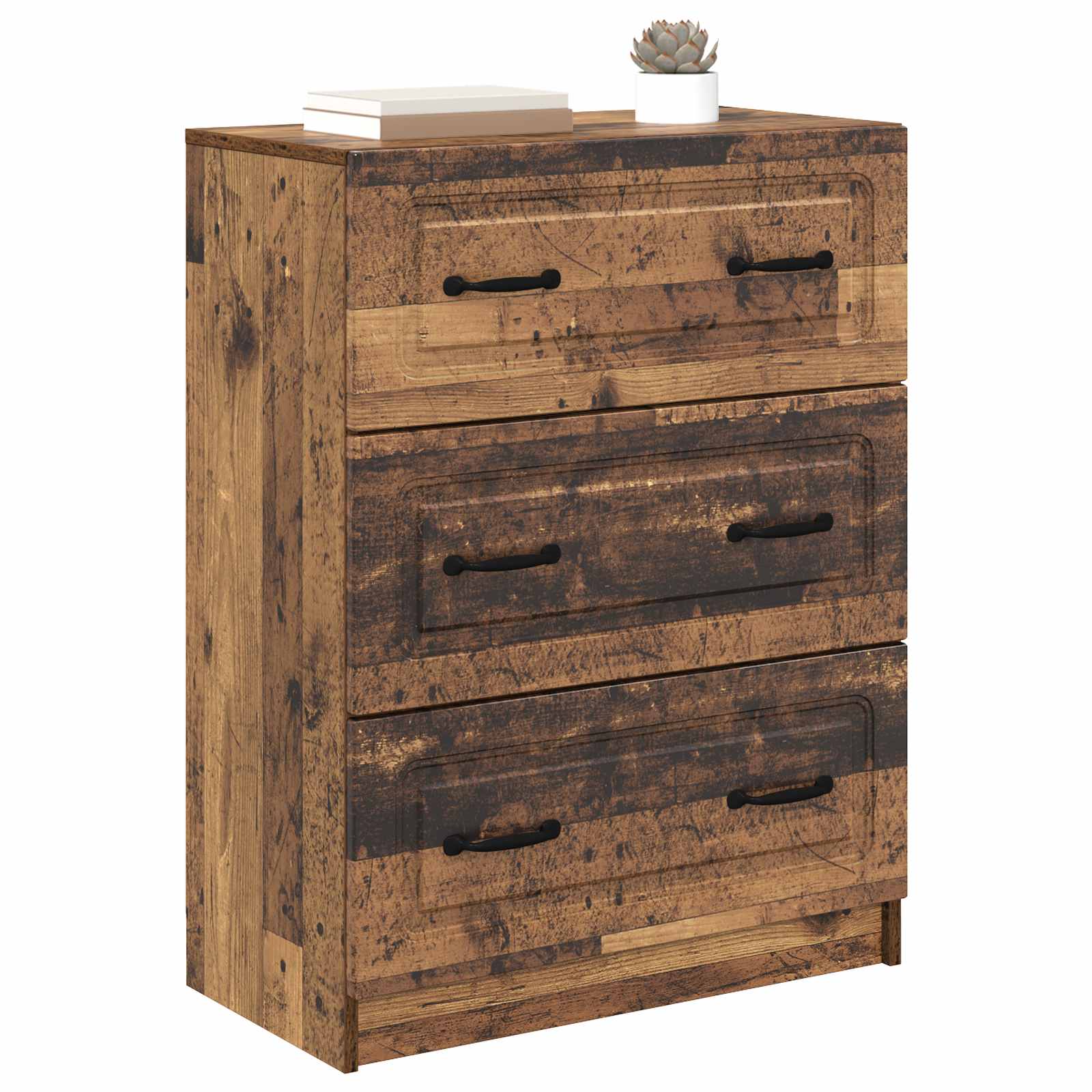 Schubladenschrank 66 x 34,5 x 87 cm Holzwerkstoff Altholz