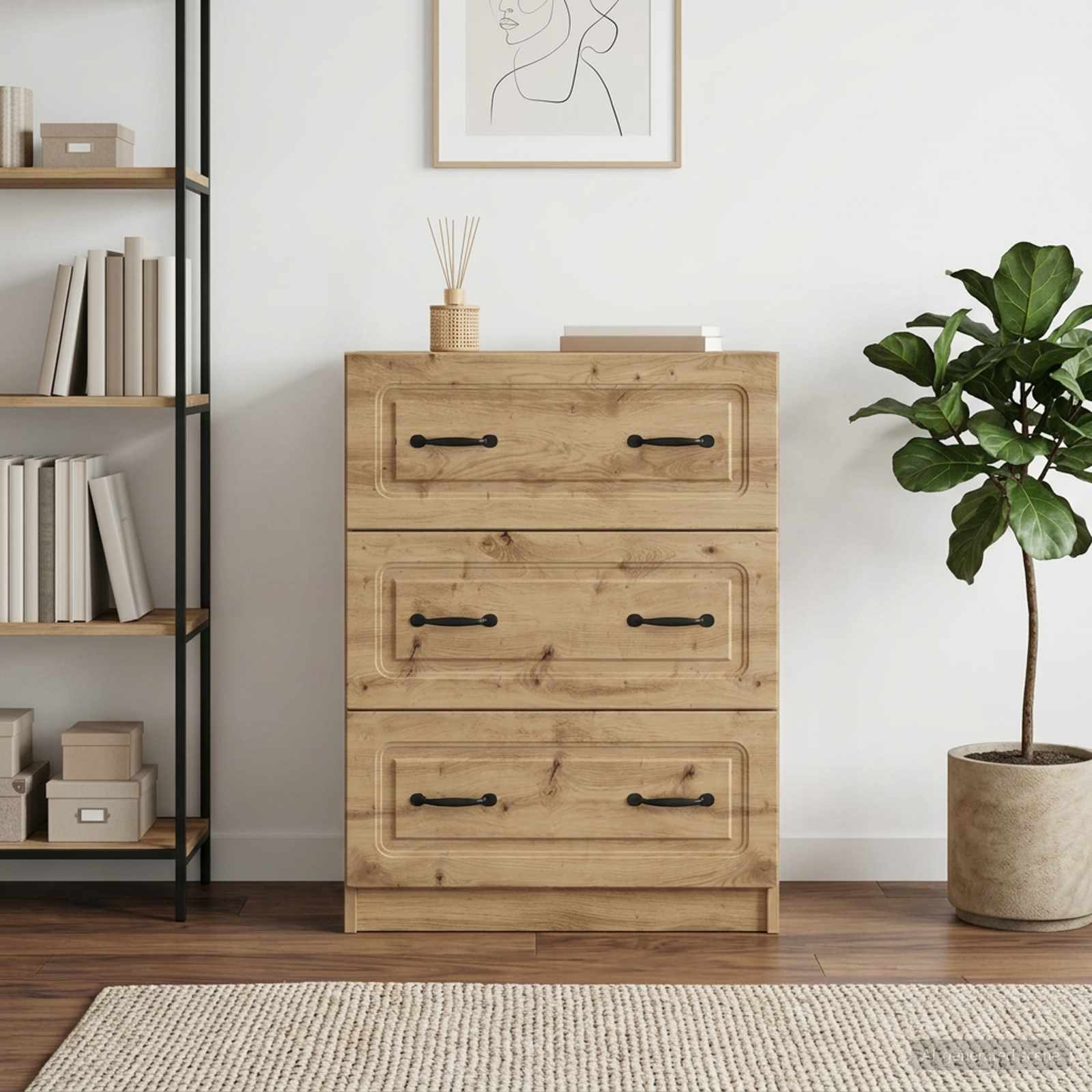Schubladenschrank 66 x 34,5 x 87 cm Holzwerkstoff Artisan-Eiche