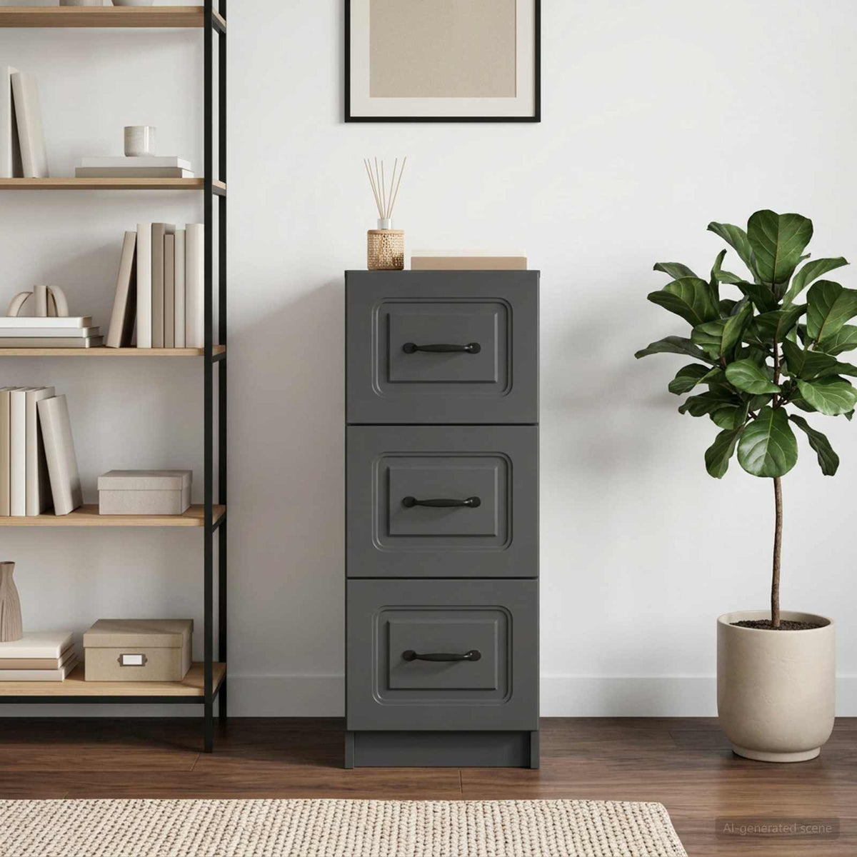 Schubladenschrank Schwarz 33 x 34,5 x 87 cm Holzwerkstoff