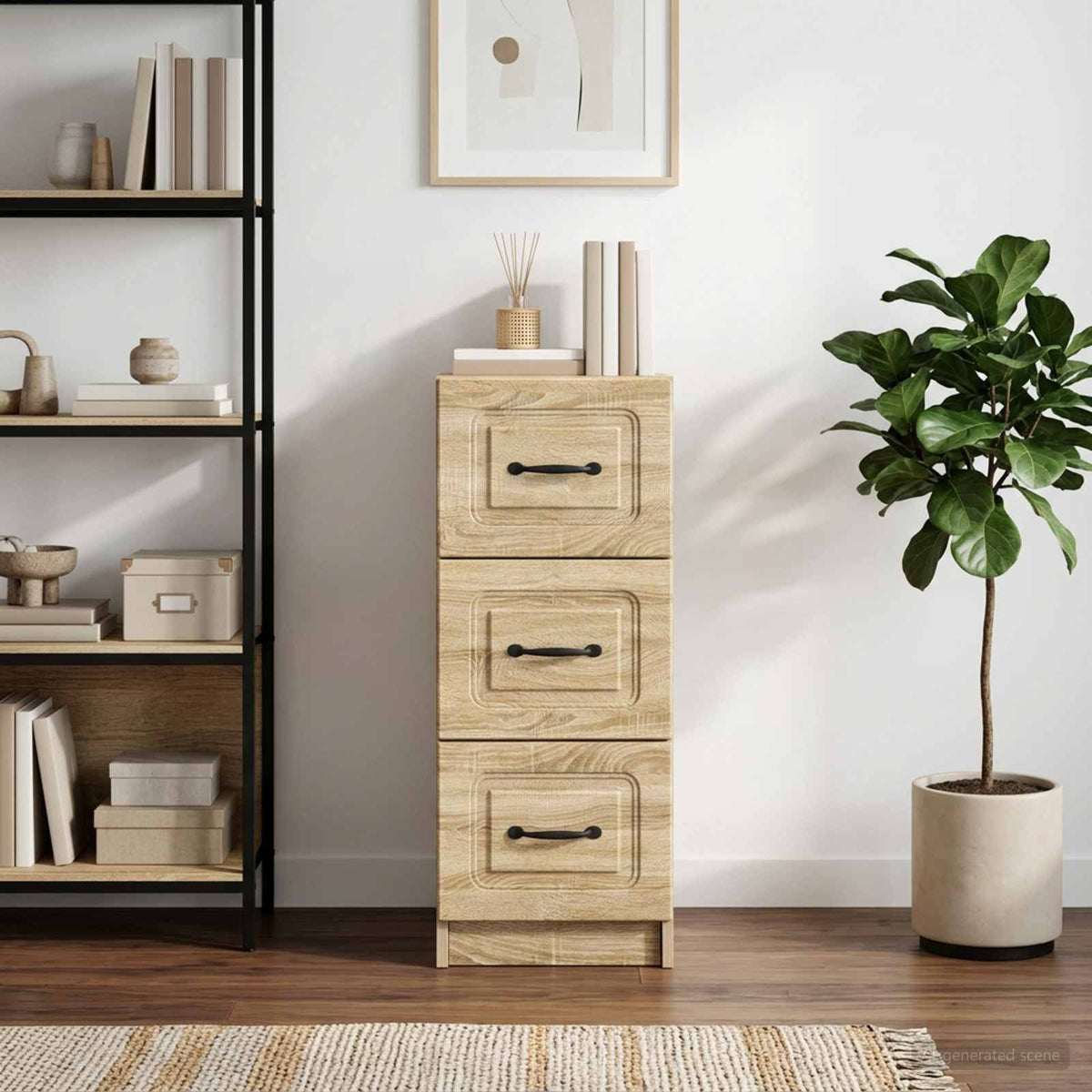 Schubladenschrank Sonoma-Eiche 33 x 34,5 x 87 cm Holzwerkstoff
