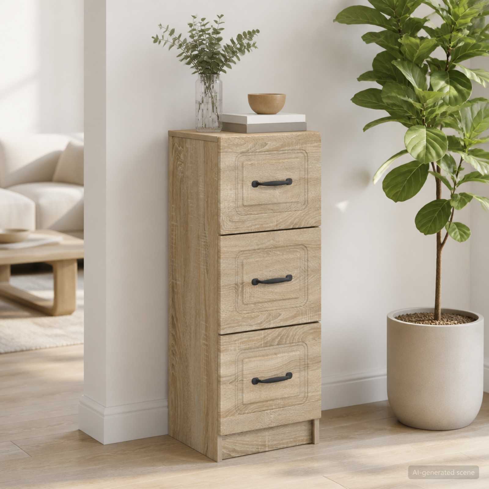 Schubladenschrank Sonoma-Eiche 33 x 34,5 x 87 cm Holzwerkstoff