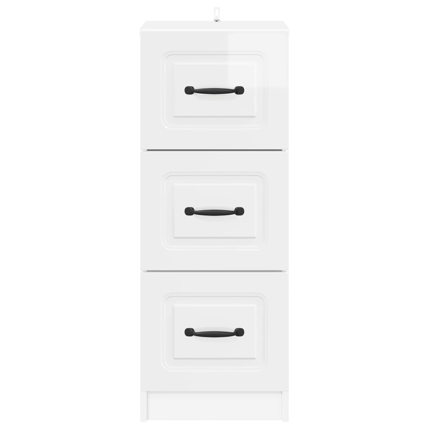 Schubladenschrank Hochglanz Weiß 33 x 34,5 x 87 cm
