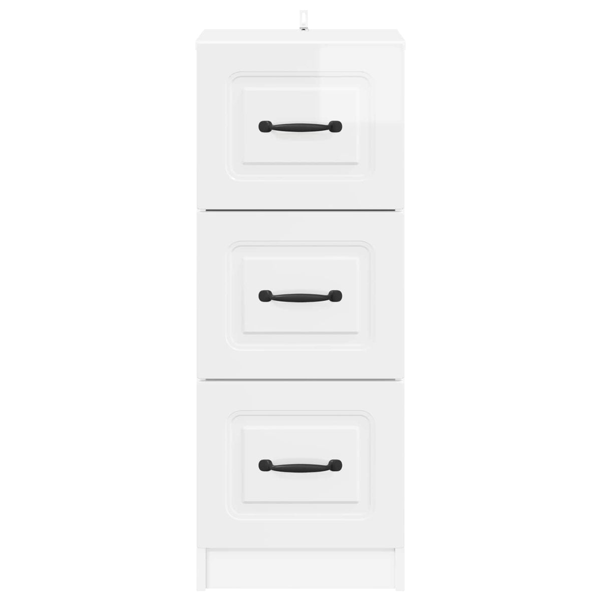 Schubladenschrank Hochglanz Weiß 33 x 34,5 x 87 cm