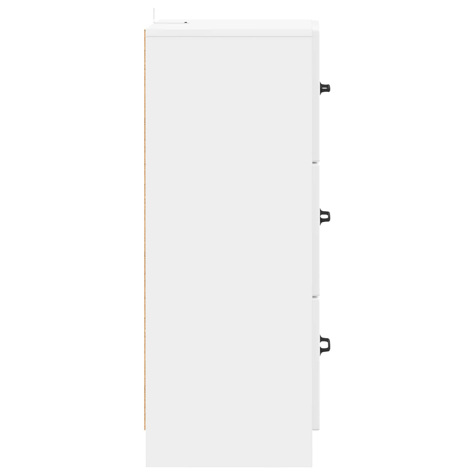 Schubladenschrank Hochglanz Weiß 33 x 34,5 x 87 cm